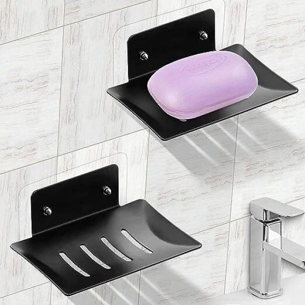 iSTAR 304 Stainless Steel Wall Mount Square Shape Soap case for Bathroom (pack of 2)