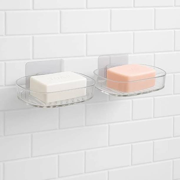 HOMS HARDWEAR 2 Pcs Self Adhesive Soap Holder for Bathroom Wall Mounted Soap Dish