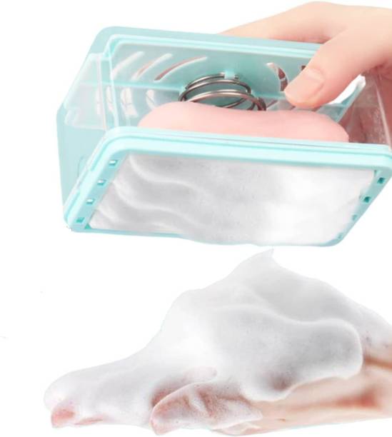 NH WORLD 2-in-1 Portable Soap Dish & Dispenser Soap Bar Box for Home Kitchen Bathroom