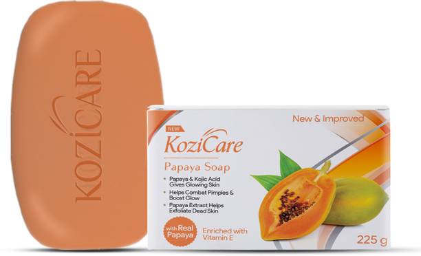 Kozicare पपाया लिकोरिस कोजिक सोप पैक ऑफ 3 - ग्लोइंग स्किन विथ पपाया एंड कोजिक एसिड