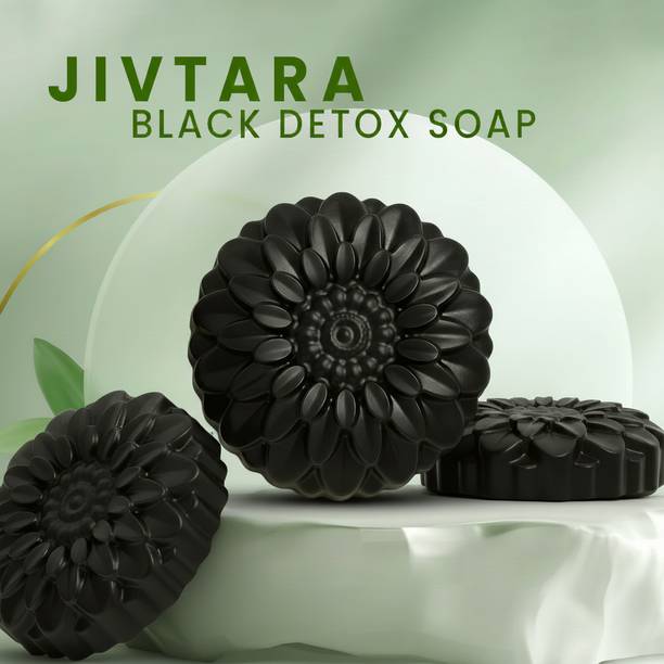JIVTARA Black Detox Charcoal Soap for Face & Body
