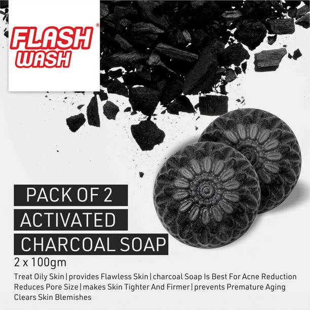 FLASH WASH charcol soap-100% vegan/paraben free/African black soap With activated charcoal