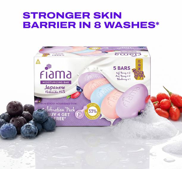 FIAMA Barrier Strengthening Moisturizing Soap Bar Japanese Hokkaido Milk, Combo Pack