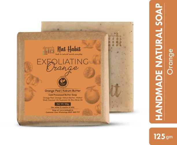 Nat Habit Exfoliating Orange Soap - Tan Removal, Cleansing & Anti-Aging Formula