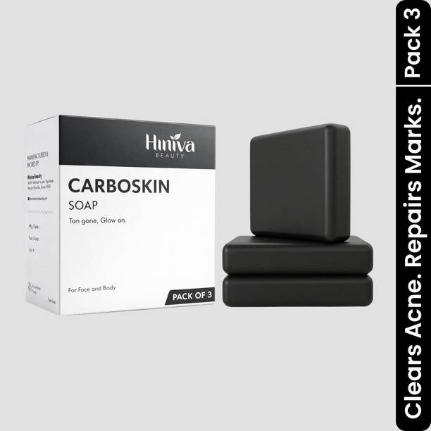 Hiniva Beauty Activated Charcoal Soap Combo | Deep Cleanse & Detox Skin | Purifying Bath Soap