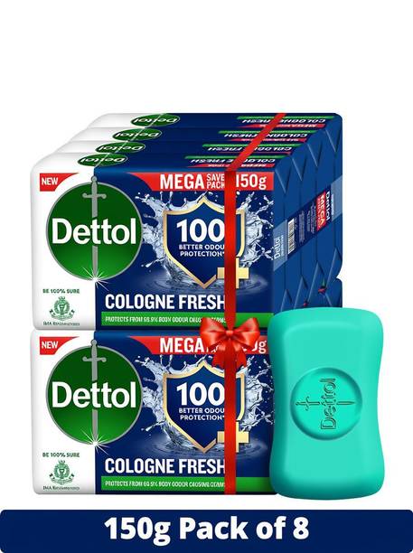 Dettol Cologne Bathing Soap for Men & Women, for Face, Body & Hands, Combo for Summer