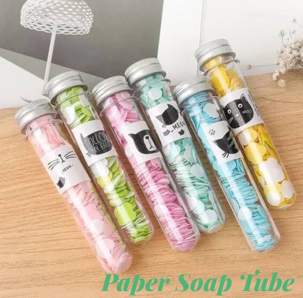 RIVA BLOSSOM Disposable Hand Wash Paper Soap 6 Tube Travel Care