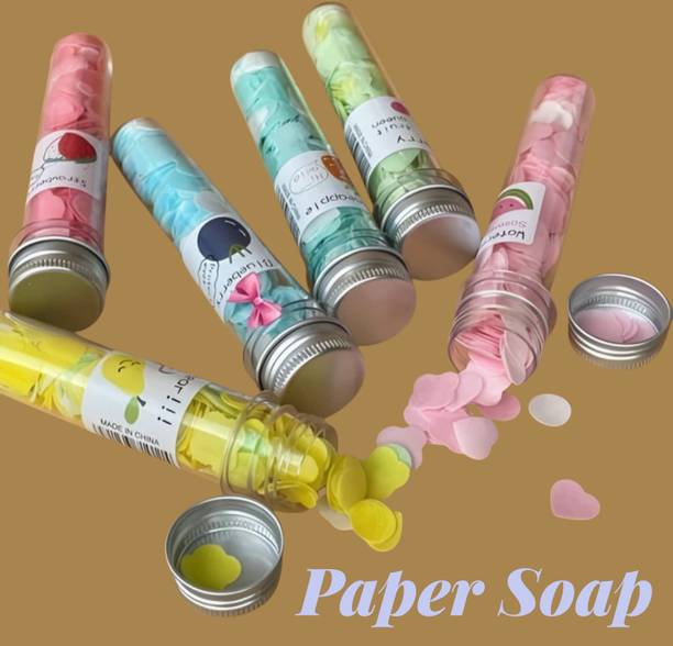 RIVA BLOSSOM 6 Tube Bottle Travel Soap Hand Wash Paper