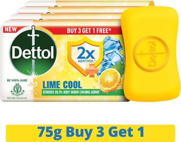 Dettol Lime Cool Bathing Soap Bar | Removes 99.9% Body Odour Causing Germs