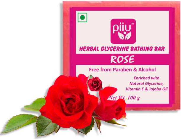 Piiu Organic Natural Rose Bathing Bar Face & Body, Unisex Bathing Bar