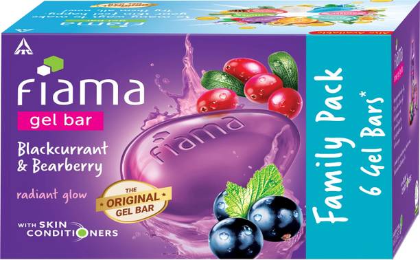 FIAMA Blackcurrant & Bearberry Soap Gel Bathing Bar, for Moisturized & Radiant Skin