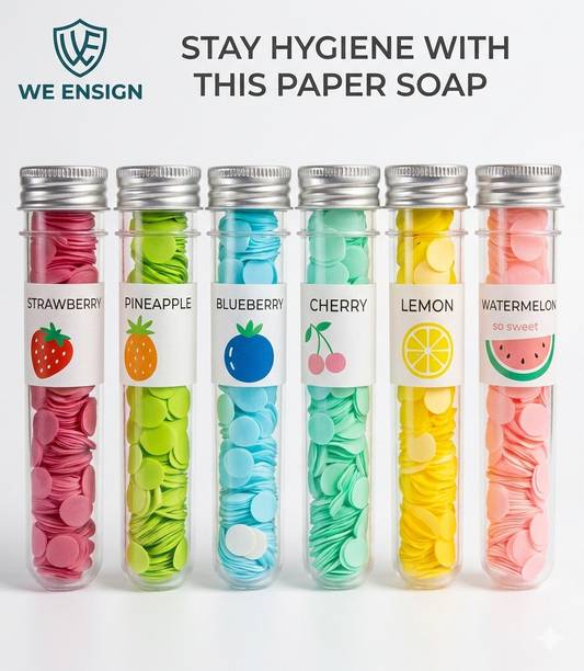 we ensign 6 Tube Bottle Paper soap of Disposable Hand Wash Cleaning Paper Soap Paper