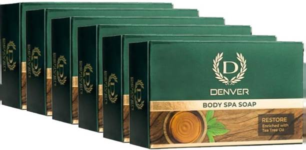 DENVER Restore Tea Tree Body Spa Soap - 125GM Each (Pack of 6)