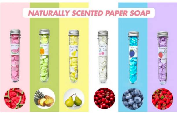ghorela 6 Travel Paper Soap Flower AGP Design Shape Bottle multicolor