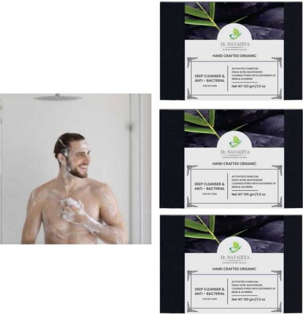 Dr. NAvadiya Charcoal Soap 3 Combo Pack For Skin Brightening For Men & Women