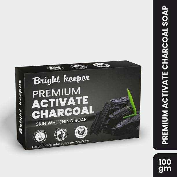 Bright Keeper Activated Charcoal Soap | Detox Bath Soap with Geranium Oil