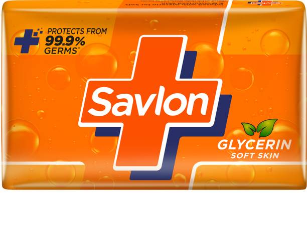 Savlon Glycerin Soap Bar with Protection, Natural Origin Glycerin, 120g Combo Pack