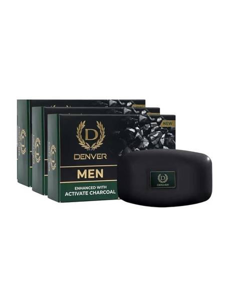 DENVER Body SPA Soap With Enhanced Activated charcoal Detox 125GM. Pack of 3.