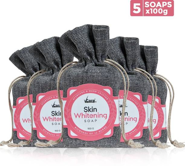 Vcare Skin Whitening Soap with 12 Active Ingredients For Men and Women(Pack of 5)