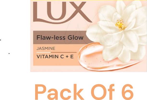 LUX Velvet Glow new BRIGHTING & Vitamin E Soap Bar, Bathing 150g pack of 6