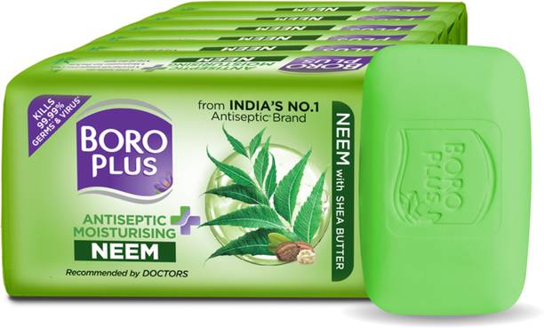 BOROPLUS Antiseptic And Moisturising Bathing Neem Soap With Neem & Shea Butter| 125G Each