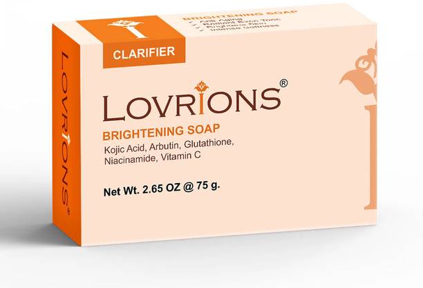 LOVRIONS Skin Brightening Soap with Kojic Acid, Glutathione, Arbutin & Niacinamide