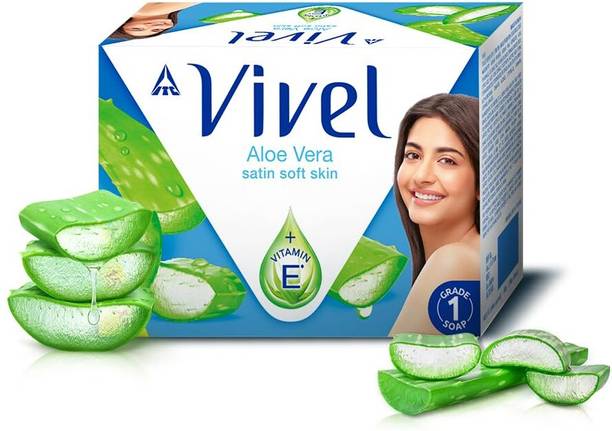 Vivel Aloe Vera Bathing Soap,150gx4 |BIS Grade 1 Soap| 76% TFM | Aloe Vera + Vitamin E