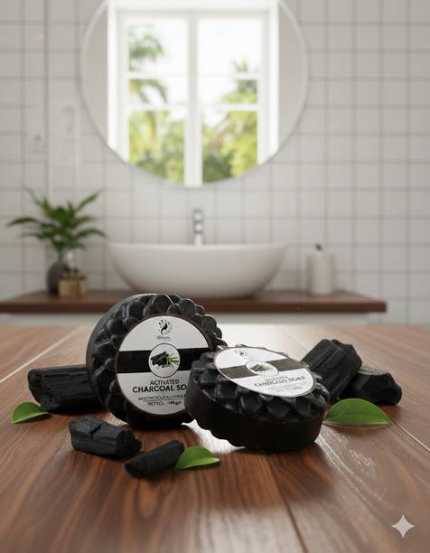 women natural Activated Charcoal Handmade Soap for Deep Cleansing