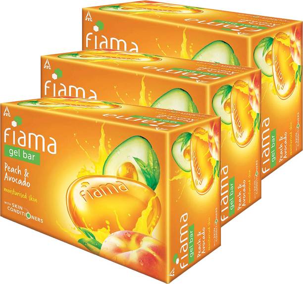 FIAMA Peach And Avocado Gel Bar (125gm) Pack Of 3