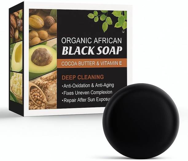 ONYXX Organic African Black Soap for Face Body | Deep Cleansing Charcoal Soap