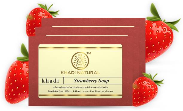 KHADI NATURAL Organic Strawberry Soap (Pack of 3)