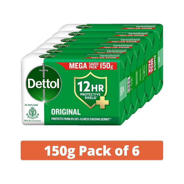 Dettol Original Bathing Soap for Men & Women, for Face, Body & Hands, Combo for Summer
