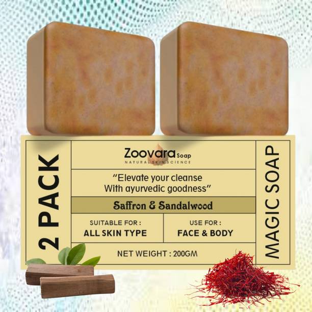 zoovara Magic Soap Sandalwood Soap for Silky Smooth, Hydrated Glowing Skin.