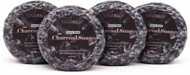 TANAMERA Natural Activated Charcoal Soap For Dirt Adsorption, Soft Skin, and Oil Control
