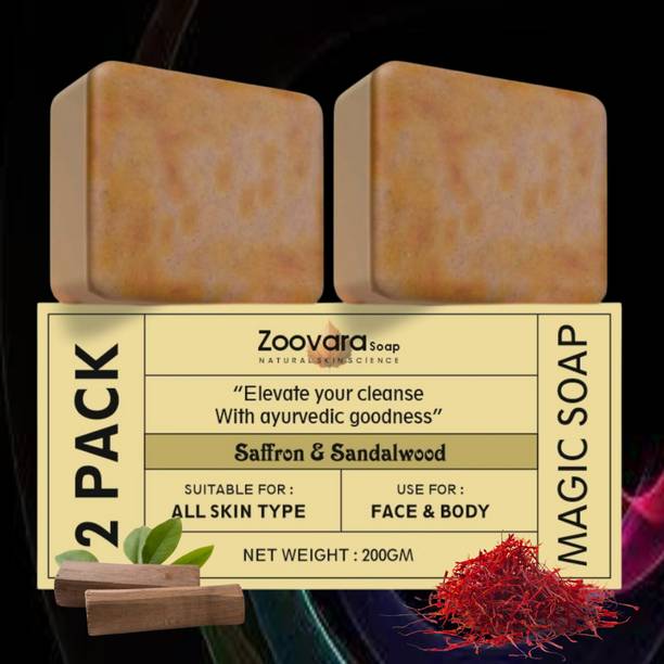 zoovara Magic Soap Sandalwood Soap for Silky, Radiant, Soft, Glowing Skin.