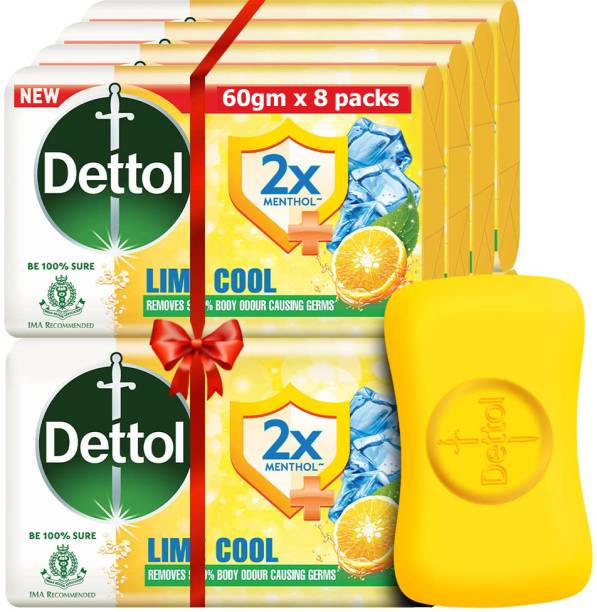 Dettol Lime Cool Bathing Soap (60 g*pack of 8)