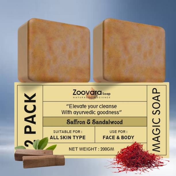 zoovara Magic Soap Sandalwood Soap for Hydrated, Soft, Fresh Skin Daily.