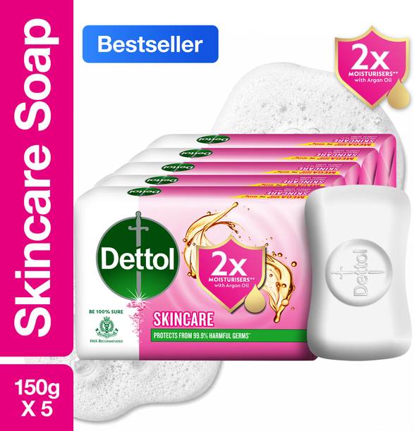 Dettol Skincare Bathing Soap for Men & Women, for Face, Body & Hands, Moisturizer Combo