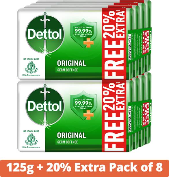 Dettol Original Germ Protection Bathing Soap,125gm + 20% Extra