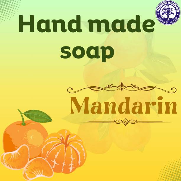 Bhimseni Karyalay Mandarin - Gentle Herbal Hand Crafted Bath Soap (500g Pack) - Chemical-Free