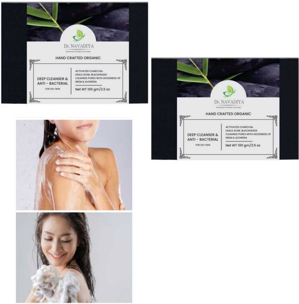 Dr. NAvadiya 2 Soap Charcoal Bath For Skin Glowing & Skin Hydrated