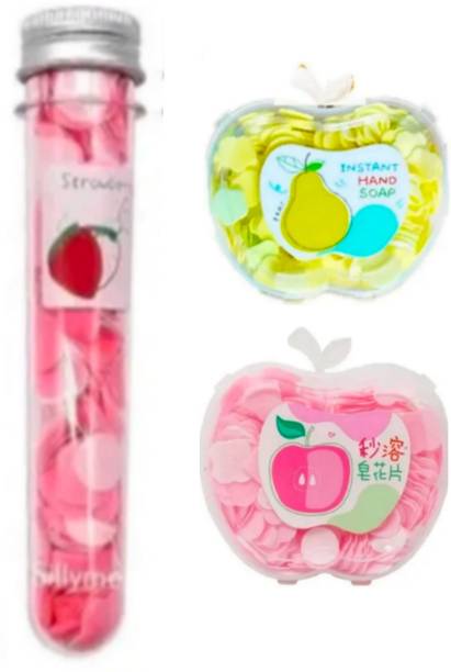 ghorela Travel Soap 1 Bottle Shape + 2 Apple Shape (Pack of 3) multicolor