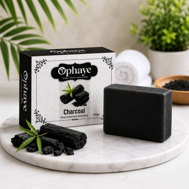 OPHAYE Activated Charcoal Herbal Soap for Deep Cleansing Oil Balance Detox Fresh