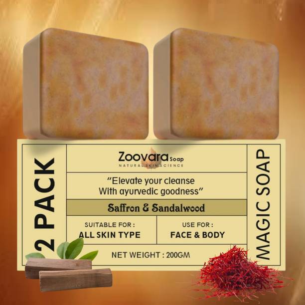 zoovara Magic Soap Sandalwood Soap for Fresh, Silky, Glowing, Radiant Soft Glow.