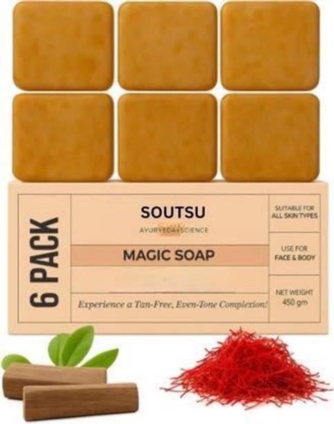 SOUTSU NEW Sandal Wood And Saffron Soap For Glowing & Refreshing Skin