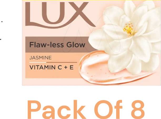 LUX Velvet Glow newJasmine & Vitamin E Soap Bar, Bathing 150g pack of 8