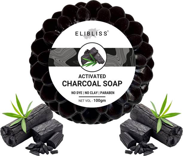 ELIBLISS Charcoal Soap for Blackheads Skin Whitening, Natural, Pimple Skin Care