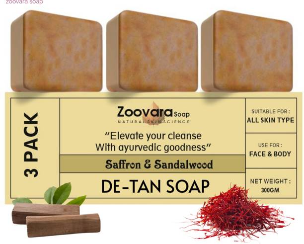 zoovara Sandalwood & Saffron Soap – Cleanse and Refresh Skin with Natural, Ingredients.