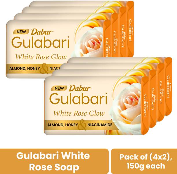 Dabur Gulabari White Rose Soap|Bathing Moisturizing Soap for Soft, Glowing Skin & Body