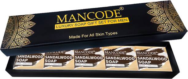 MANCODE Soap Gift Set For Men Pack of 5 Sandalwood Soap | Daily Bathing Soap For Men